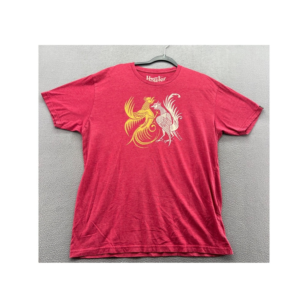 Howler Brothers Shirt Mens XL Duke Riley Rooster Graphic Tee Red Heathered